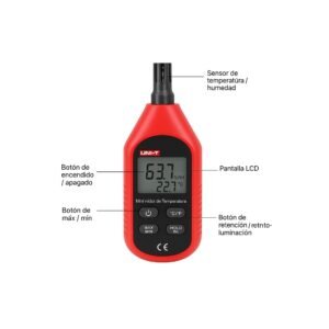 medidor de humedad y temperatura codu333