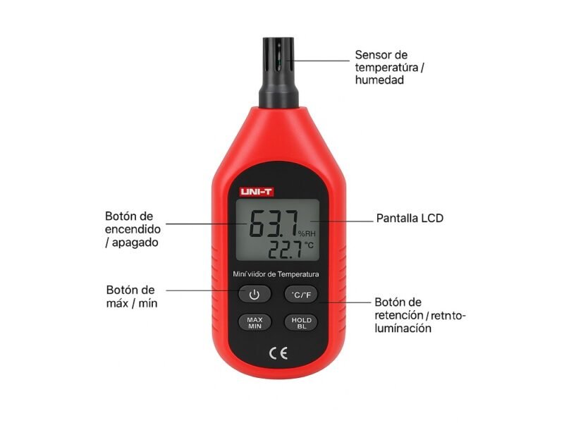 medidor de humedad y temperatura codu333